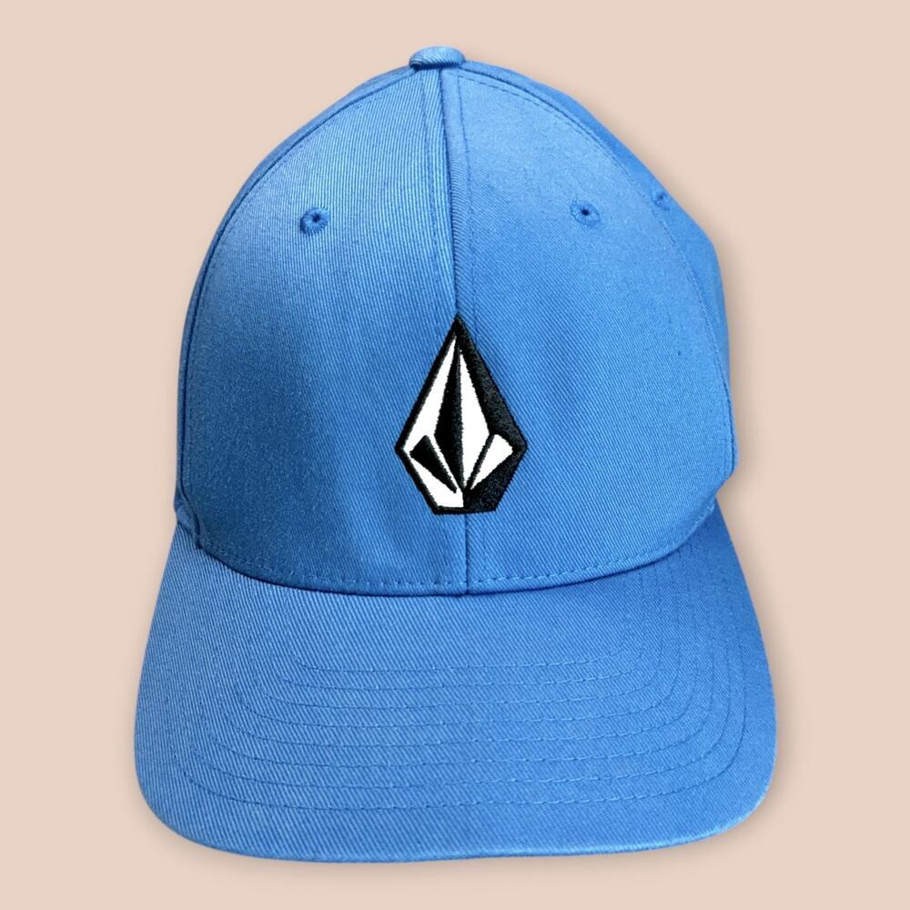 Volcom V Vintage Mens L/XL Full Stone Flexfit Baseball Cap Hat Blue Embroidered - Picture 3 of 10
